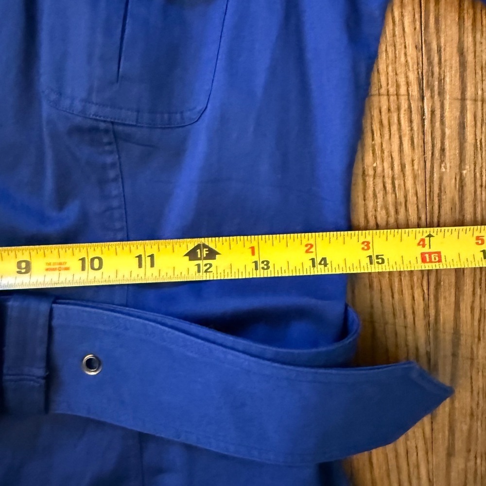 Thomas Pink Royal Blue Cotton Belted Shirt Dress 3/4 Sleeve Utility Size 6 US - Picture 6 of 8